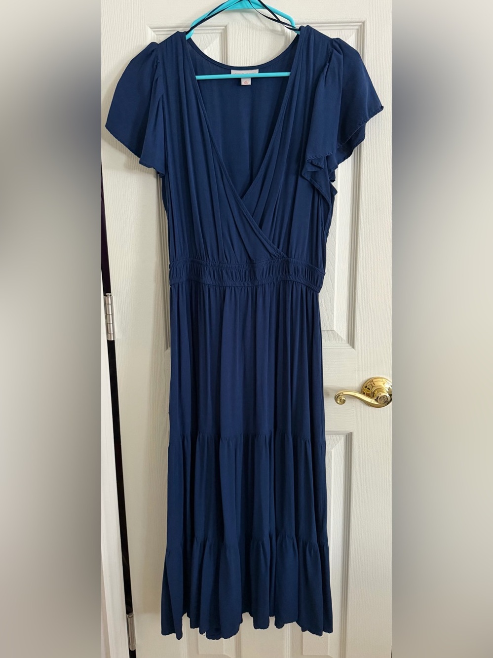 Knox Rose Navy Maxi Dress with V-Neck